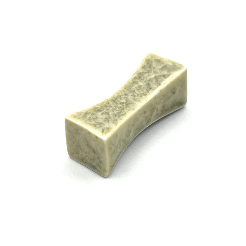 京焼　箸置　枕形　花結晶(黄)
