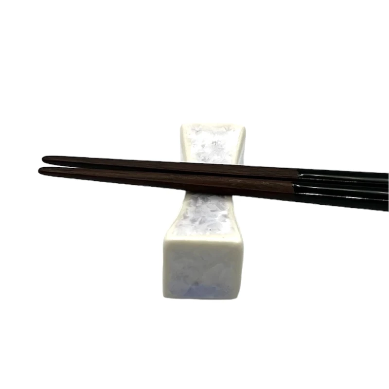 京焼　箸置　枕形　花結晶(紫) 2枚目