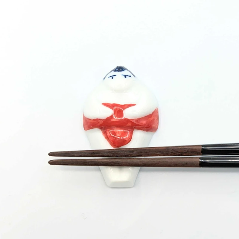 波佐見焼箸置　お相撲さん　赤 2枚目