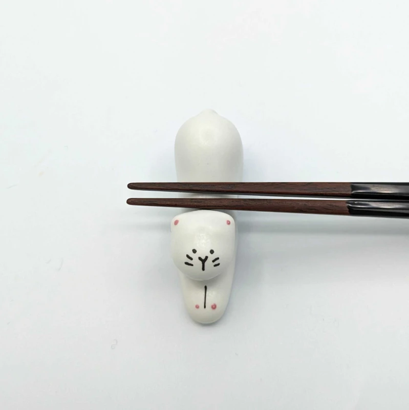 波佐見焼箸置　ねこ　白 3枚目
