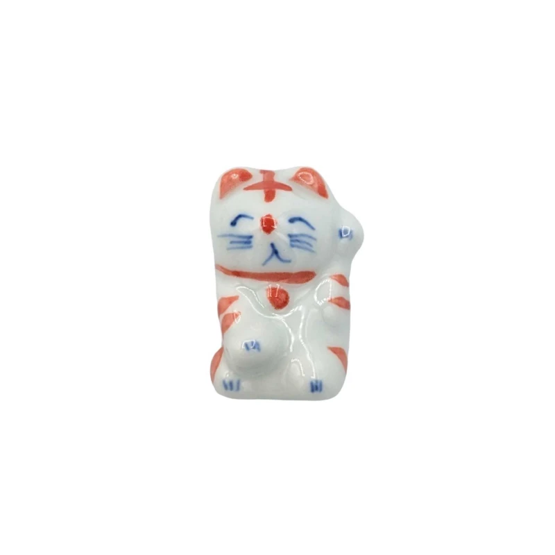 波佐見焼箸置　招き猫　赤