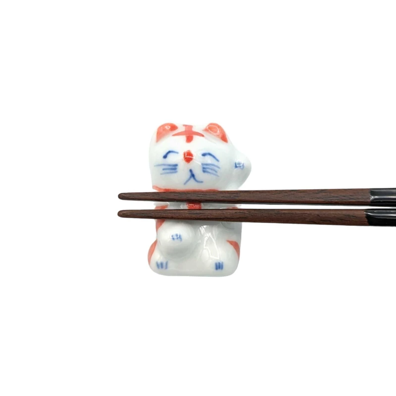 波佐見焼箸置　招き猫　赤 2枚目