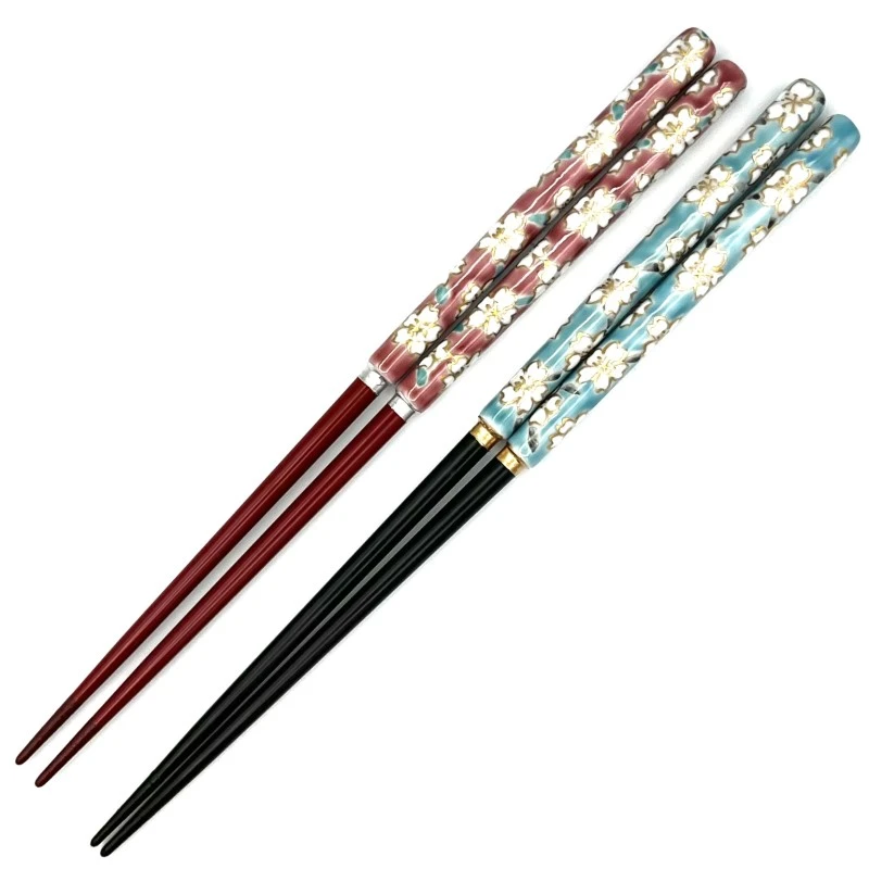 【送料無料】京清水箸　色絵桜　夫婦箸セット【桐箱入】 3枚目