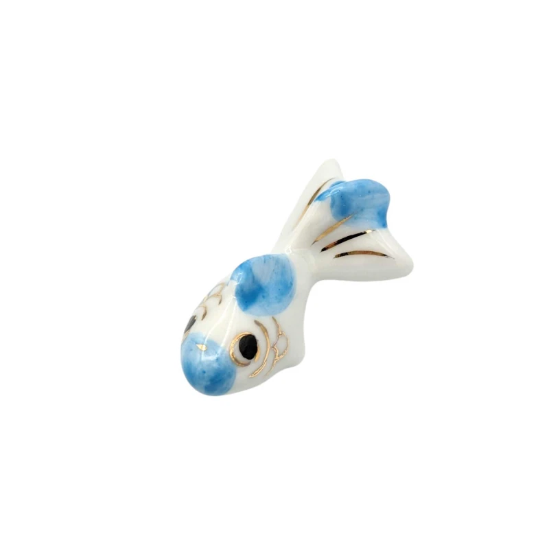 京焼　箸置　金魚(水色)