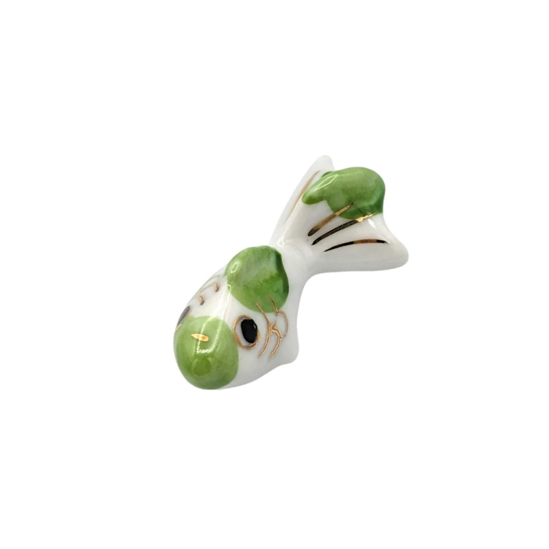 京焼　箸置　金魚(黄緑)