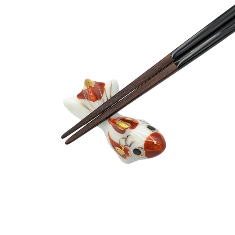 京焼　箸置　金魚(赤・金) 2枚目