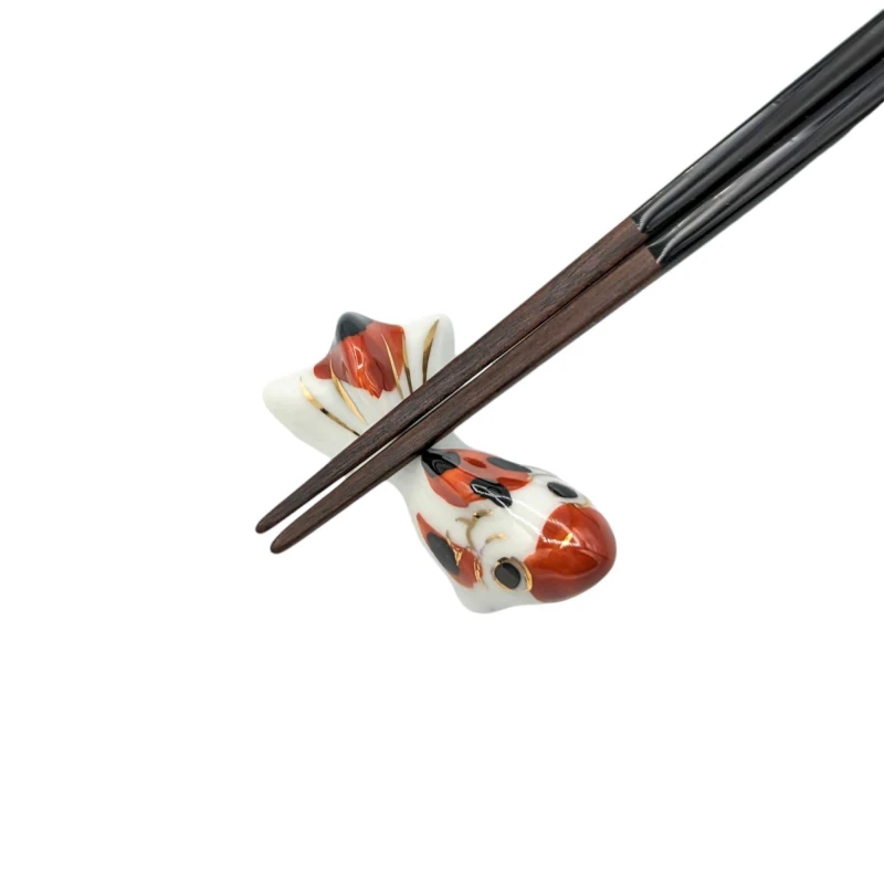 京焼　箸置　金魚(赤・黒) 2枚目