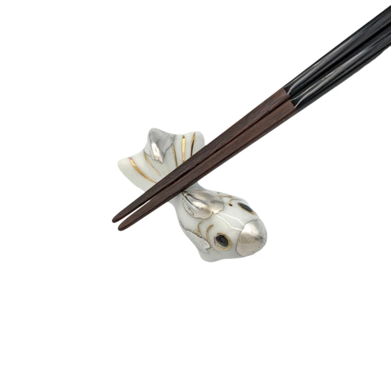 京焼　箸置　金魚(銀) 2枚目