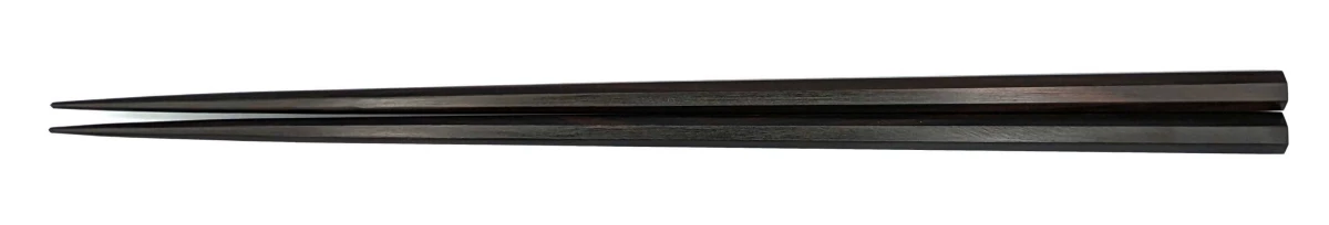 八角　縞黒檀　取箸 30.5cm