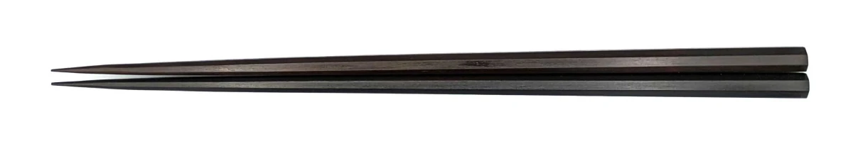 八角　縞黒檀　取箸 27cm