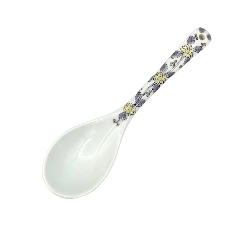 有田焼　レンゲ　唐草(紫)