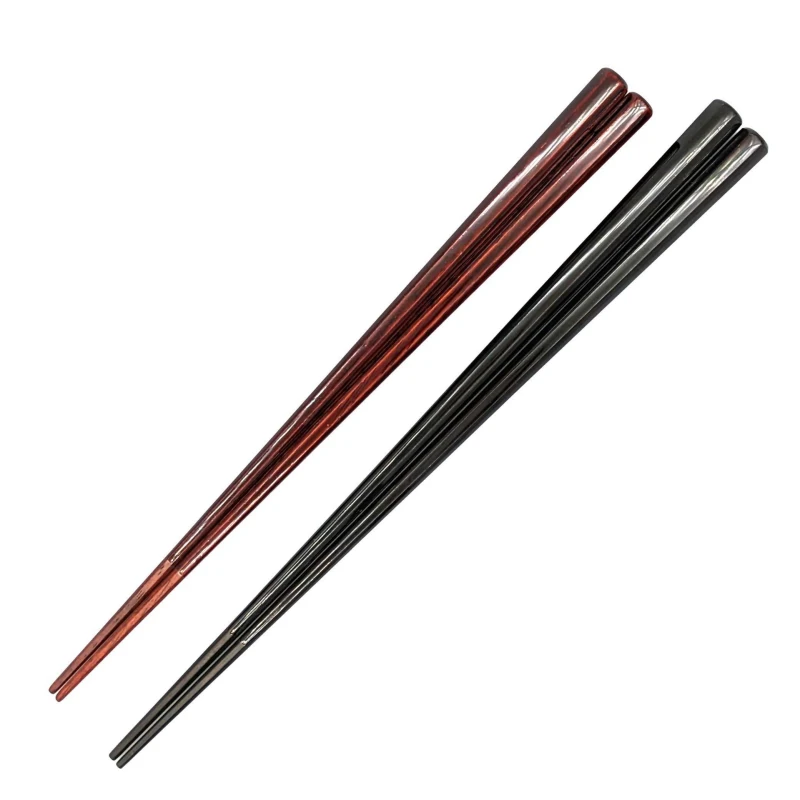 【送料無料】越前漆器　黒檀・サッチーネ八角透き漆仕上げ　夫婦箸セット【桐箱入】 3枚目