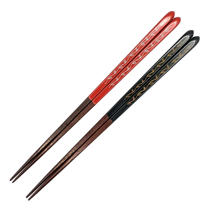 【送料無料】木曽塗　とんがり沈金　夫婦箸セット【桐箱入】 3枚目