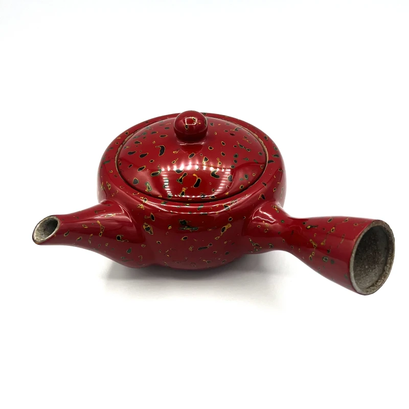 津軽塗　急須　陶胎・茜