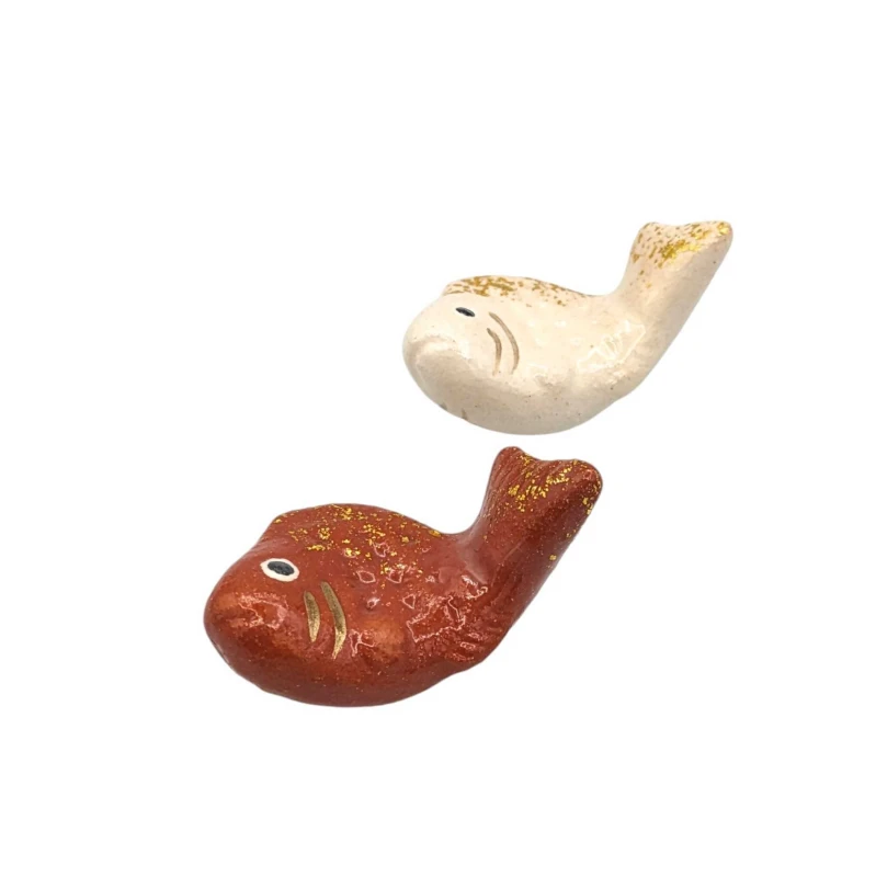 京焼　箸置　紅白鯛　ペア箸置 2枚目