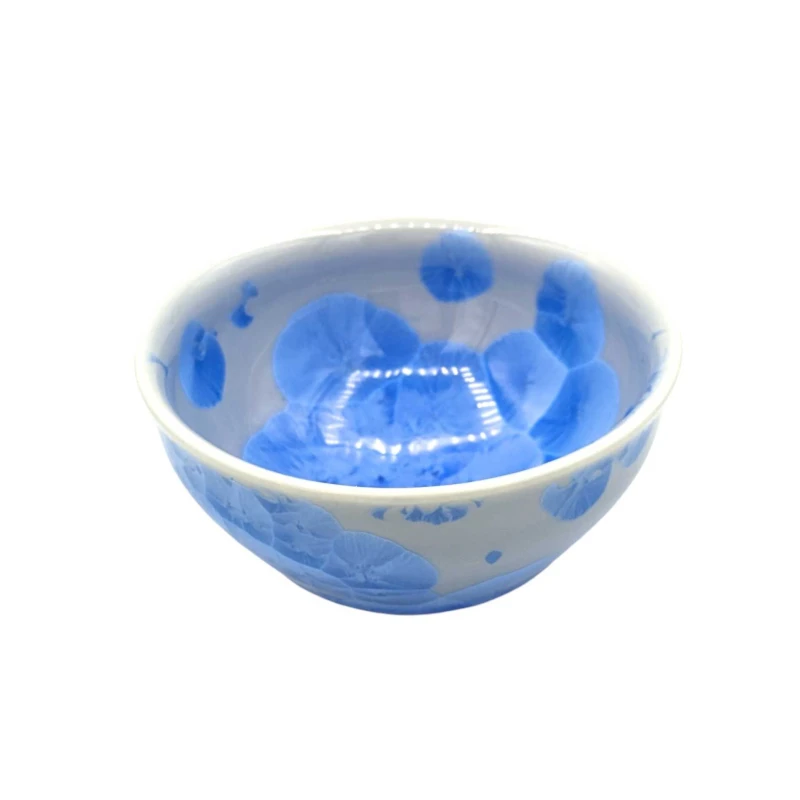 ぐい吞　花結晶(青)
