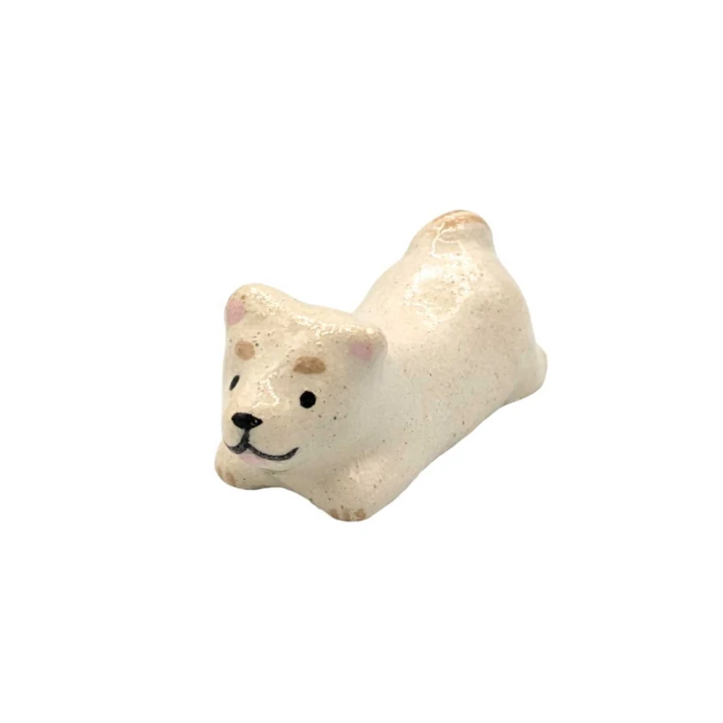 京焼　箸置　柴犬(白)