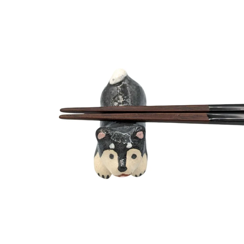京焼　箸置　柴犬(黒) 2枚目