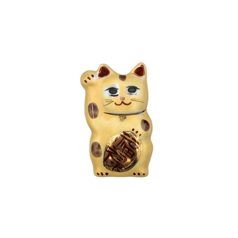 京焼　箸置　招き猫(金)