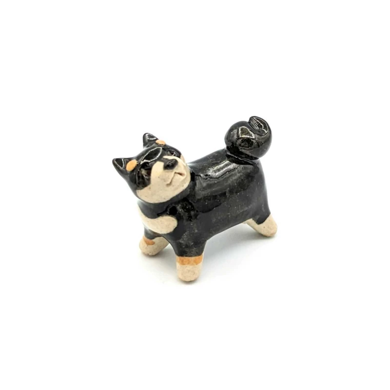 箸置　日本の犬　柴犬　黒　立ち
