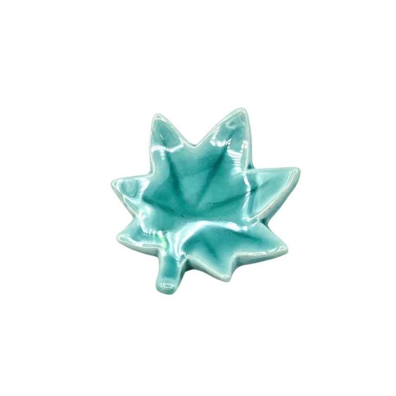 京焼　箸置　浅黄交趾楓