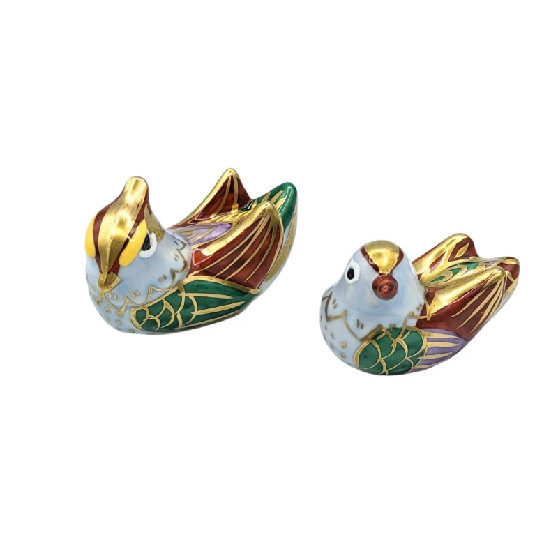 京焼　ペア箸置　金彩おし鳥