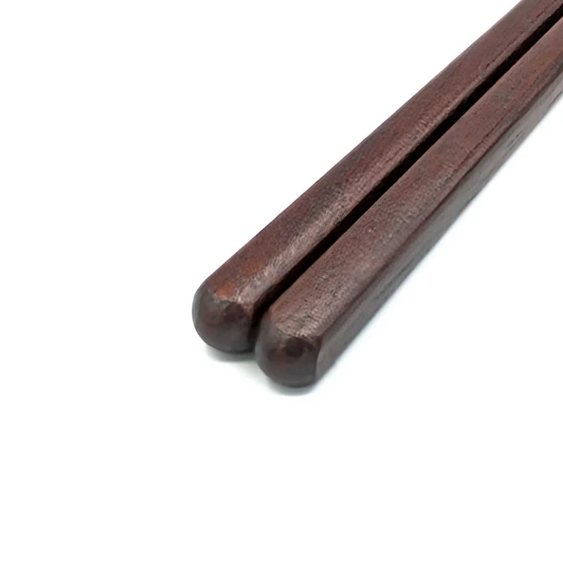 鉄木　漆胴張先角箸　茶 2枚目