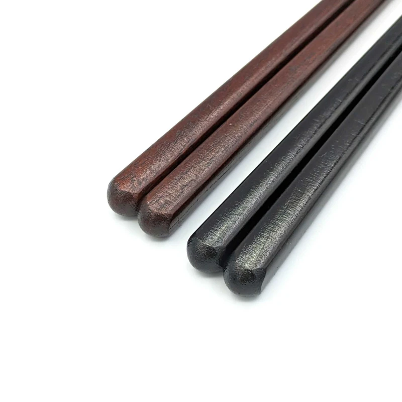 【送料無料】鉄木　漆胴張先角箸　黒・茶　夫婦箸セット【桐箱入】 2枚目