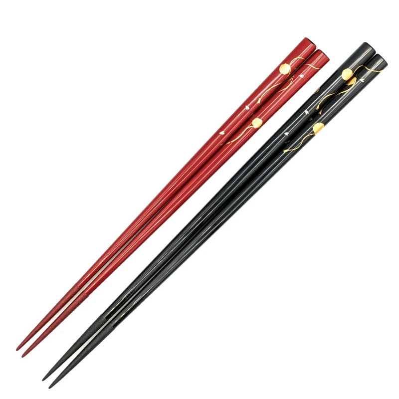 【送料無料】山中塗　鈴蒔絵(大)　夫婦箸セット【桐箱入】 3枚目
