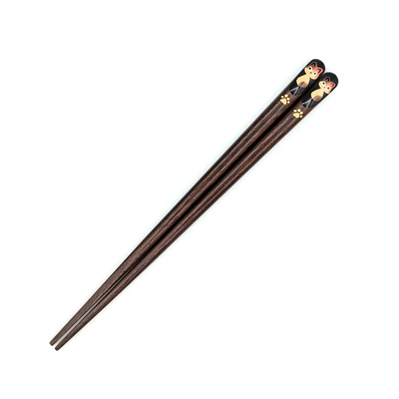 若狭塗箸　会津蒔絵　三毛猫(黒)18cm 3枚目