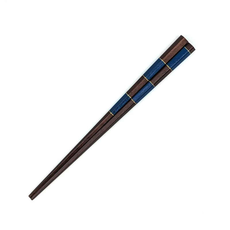 若狭塗箸　市松格子(青)18cm 3枚目