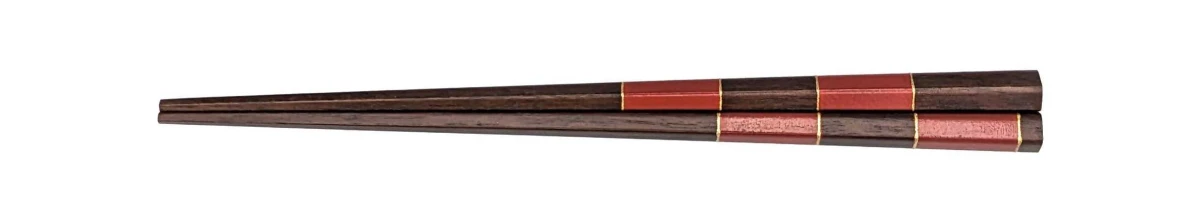 若狭塗箸　市松格子(赤)18cm