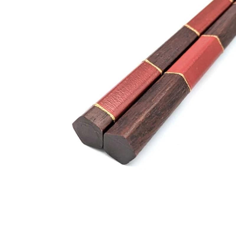 若狭塗箸　市松格子(赤)18cm 2枚目