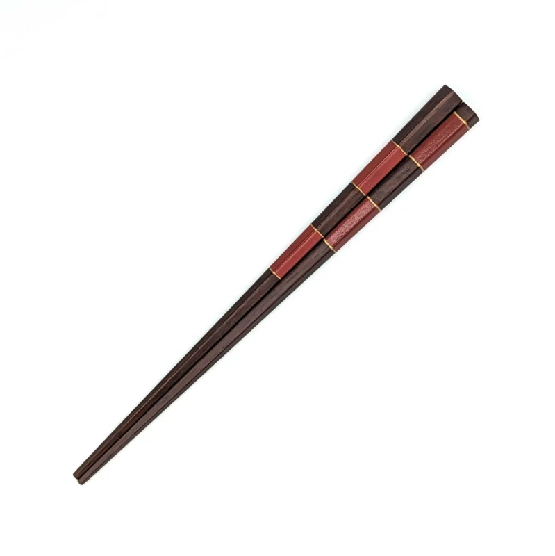 若狭塗箸　市松格子(赤)18cm 3枚目