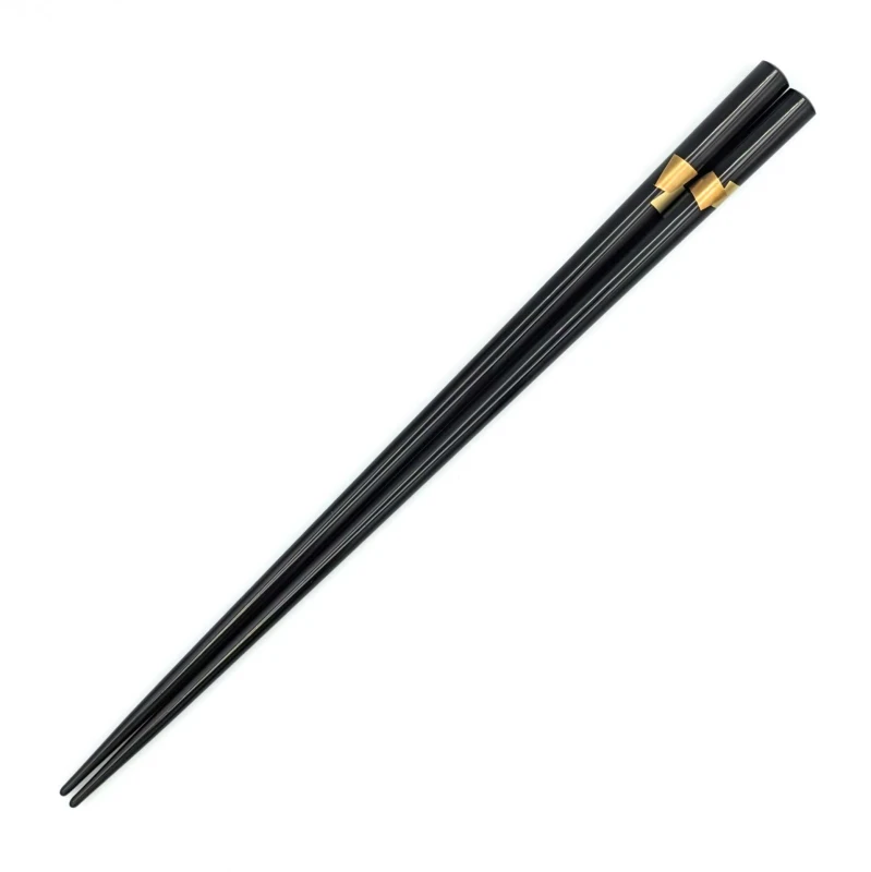輪島塗　蒔絵箸　角つぎ(黒) 3枚目