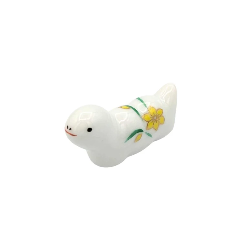 京焼　箸置　干支(巳)迎春草花　水仙