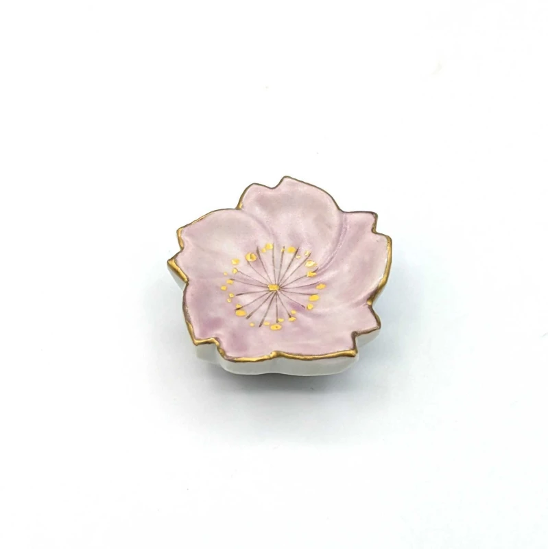 京焼　箸置　五色桜しべ入　ピンク
