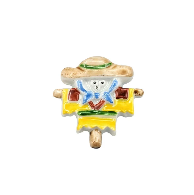 京焼　箸置　黄色かかし　緑