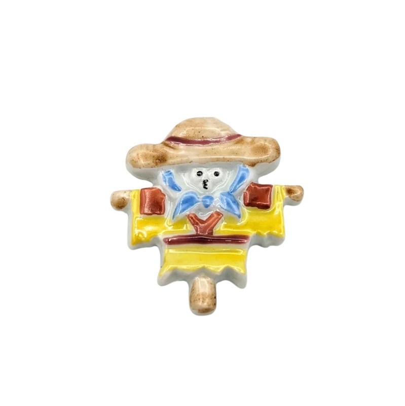 京焼　箸置　黄色かかし　赤