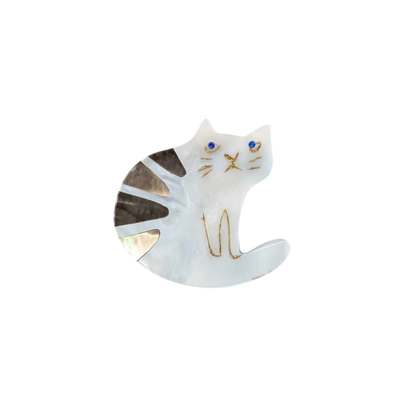 貝箸置き　三毛猫