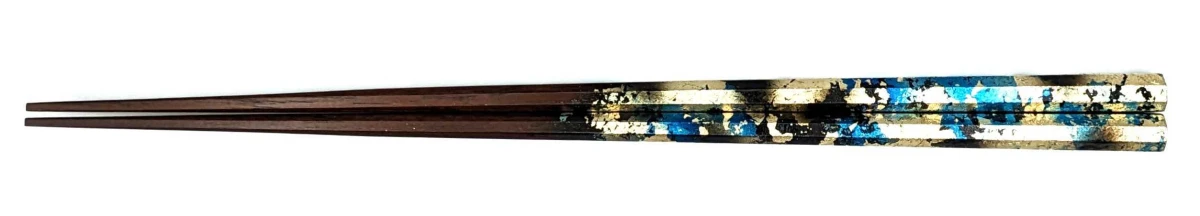 京金彩工芸　みやこ金彩八角箸　銀青