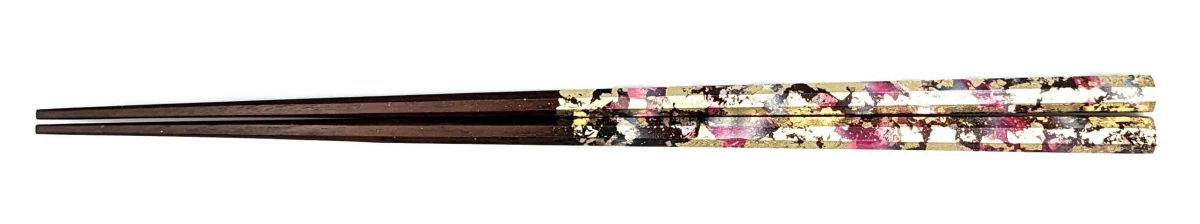 京金彩工芸　みやこ金彩八角箸　銀赤