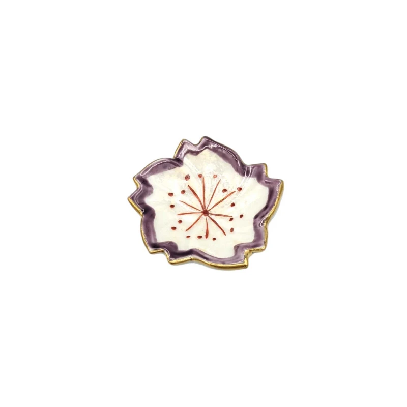 京焼　ふち紫　凹桜