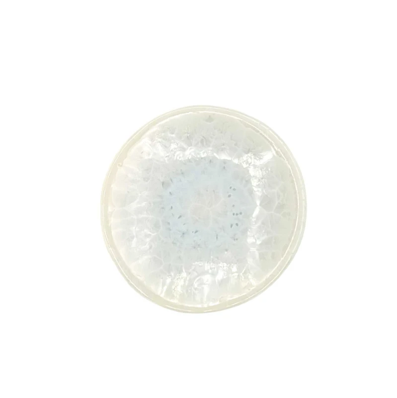 三寸皿　花結晶(白)