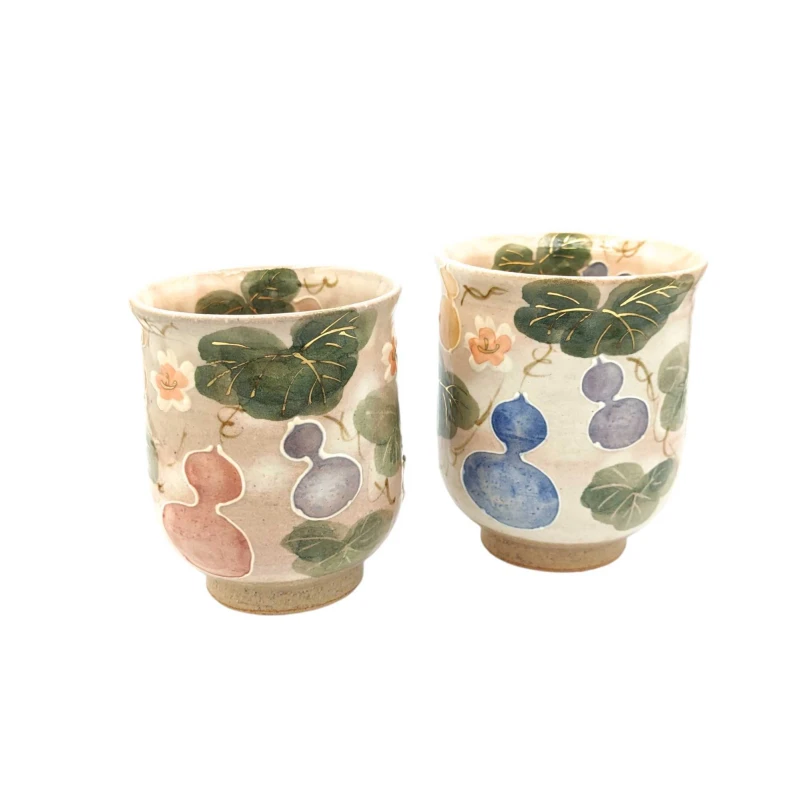 京焼　組湯呑　花六瓢