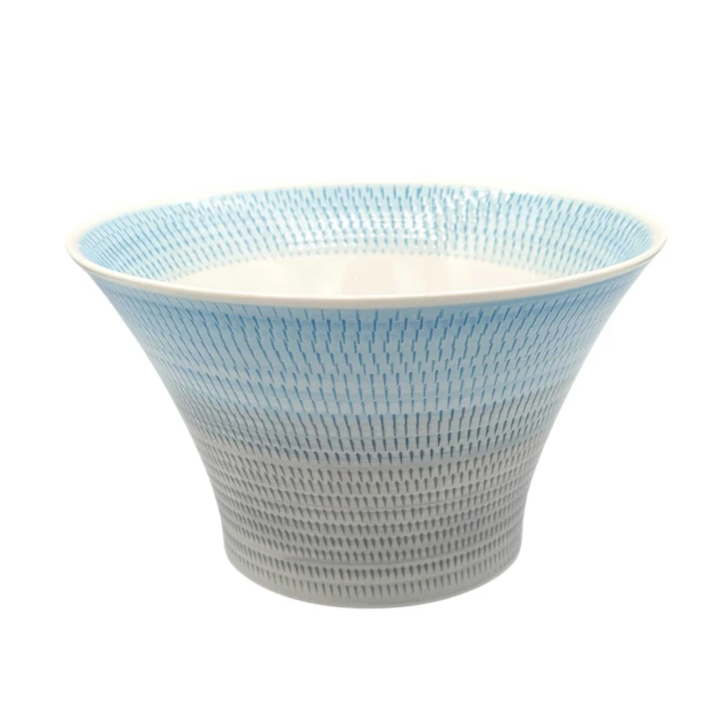 波佐見焼　色染め流し　ディープボール(L)　青
