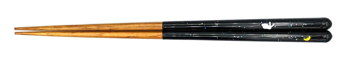 食洗機対応　若狭塗箸　ウサギ月絵巻　黒