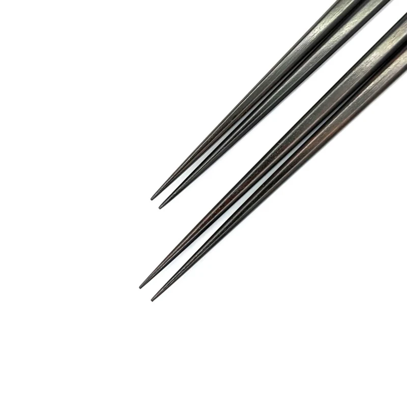 【送料無料】山中塗　縞黒檀四角　龍蒔絵　　夫婦箸セット【桐箱入】 2枚目