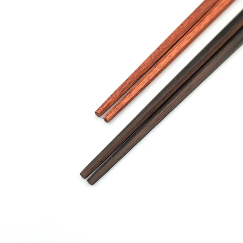 【送料無料】黒檀　サティーネ　七角　夫婦箸セット【桐箱入】 2枚目
