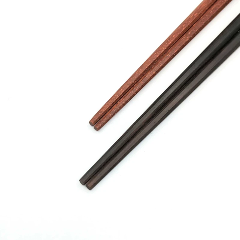 【送料無料】黒檀　サティーネ　八角　夫婦箸セット【桐箱入】 2枚目
